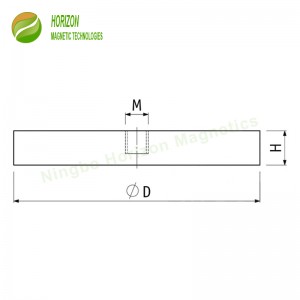 Rubber Coated Magnet na may Female Thread 3