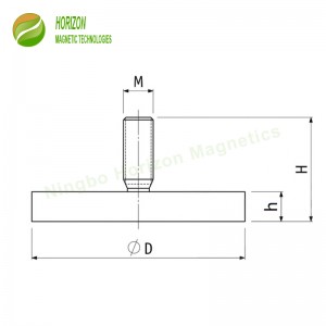 Magnet Dilapisi Karet dengan Stud Eksternal 3